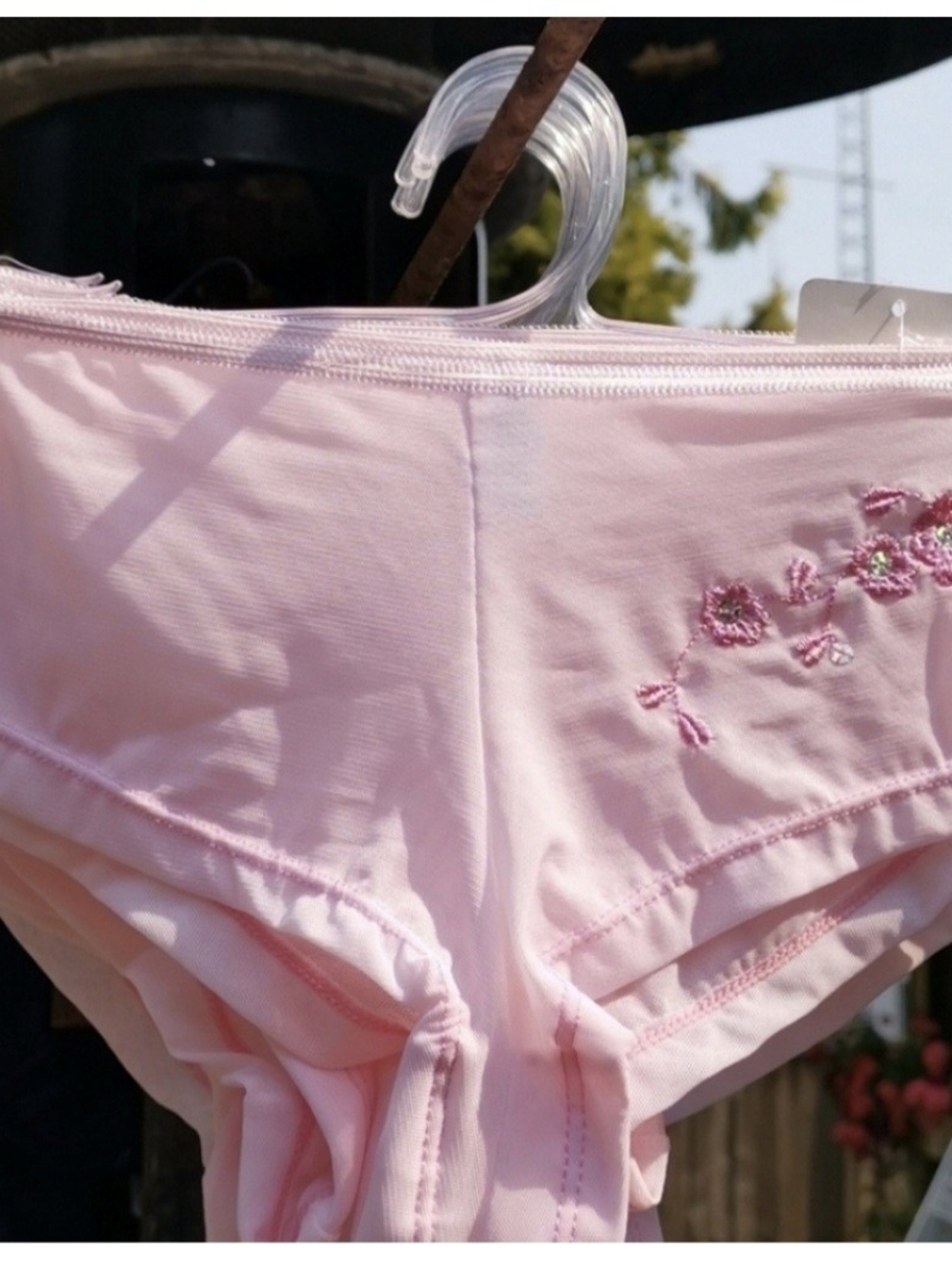 Rene Rofe Light Pink Embroidered Cotton-Blend Briefs